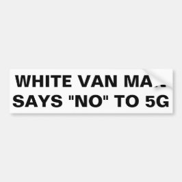 Weißer van man lehnt 5G ab Autoaufkleber