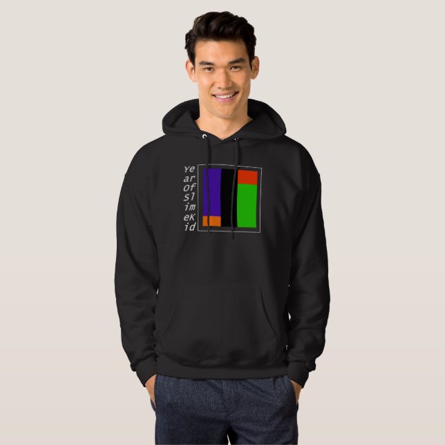 WEISSER VERTIKALER TITEL MIT DEM GUTEN FARBHOODIE HOODIE (Vorne ganz)