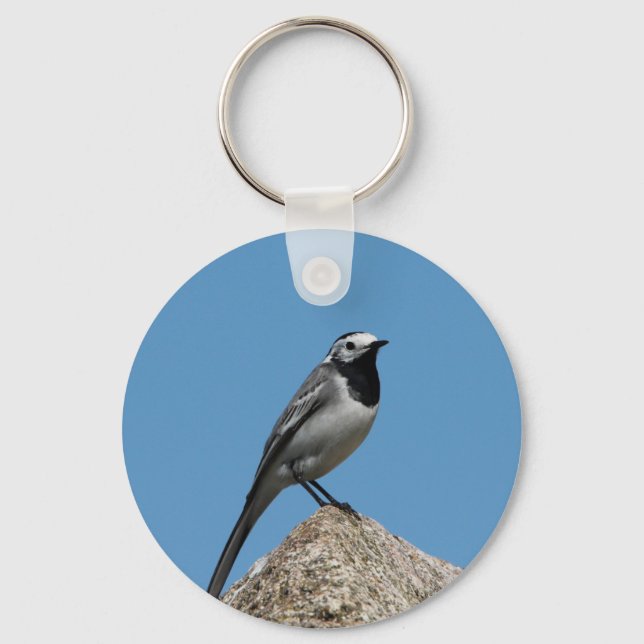 Weißer Wagenvogel Schlüsselanhänger (Vorderseite)