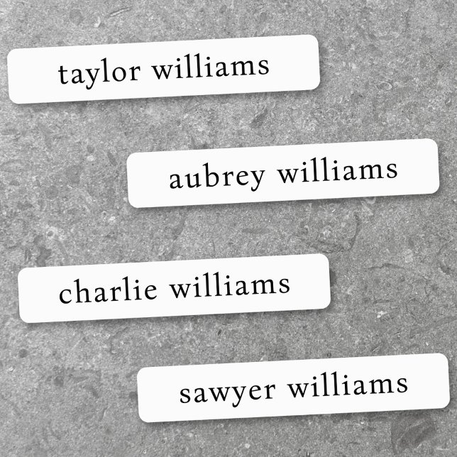 Weißer wasserfester Name Etiketten (White waterproof name labels)