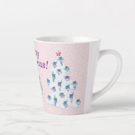 Weißer Weihnachtsbaum auf Snowy Pink Milchtasse
