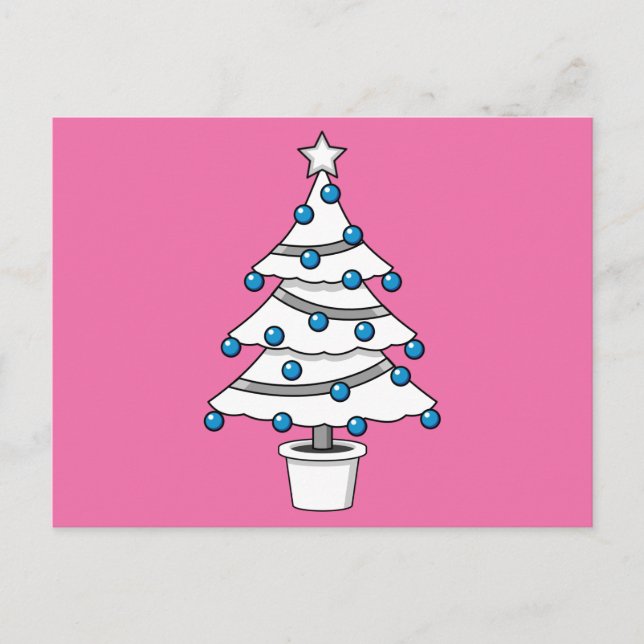 Weißer Weihnachtsbaum Feiertagspostkarte (Vorderseite)