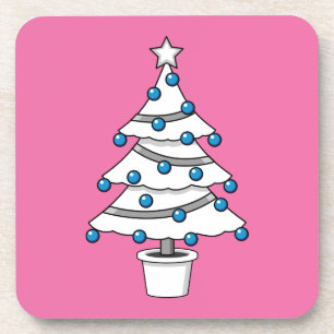 Weißer Weihnachtsbaum Getränkeuntersetzer