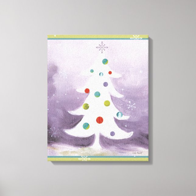 Weißer Weihnachtsbaum Leinwanddruck (Vorderseite)