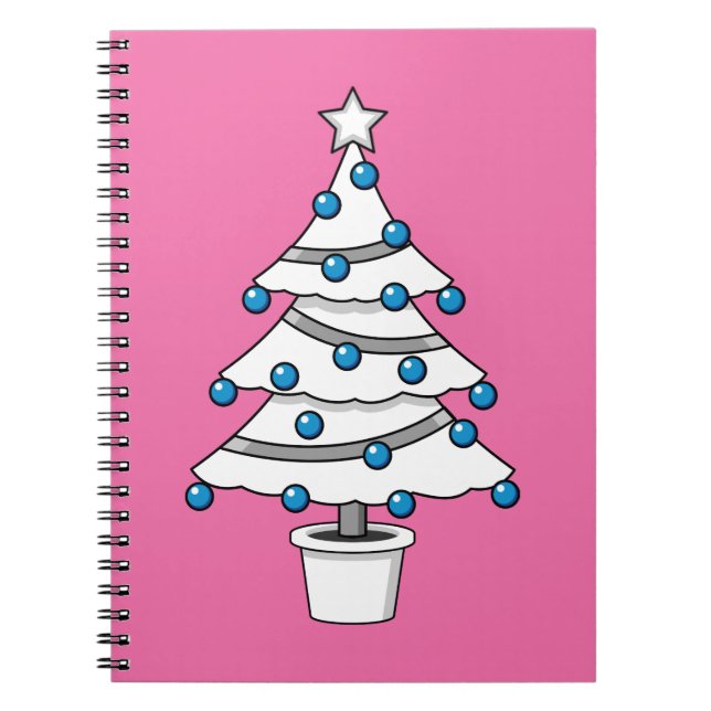 Weißer Weihnachtsbaum Notizblock (Vorderseite)