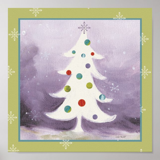 Weißer Weihnachtsbaum Poster (Vorne)