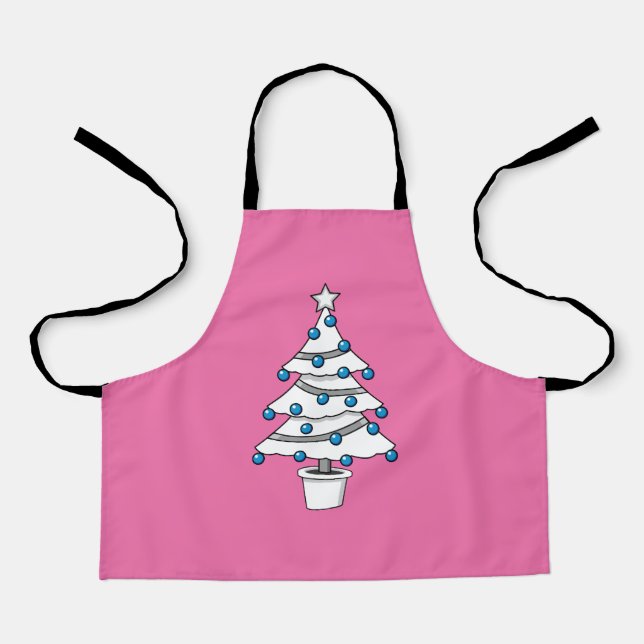 Weißer Weihnachtsbaum Schürze (Vorderseite)