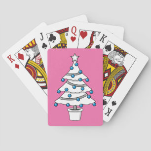 Weißer Weihnachtsbaum Spielkarten