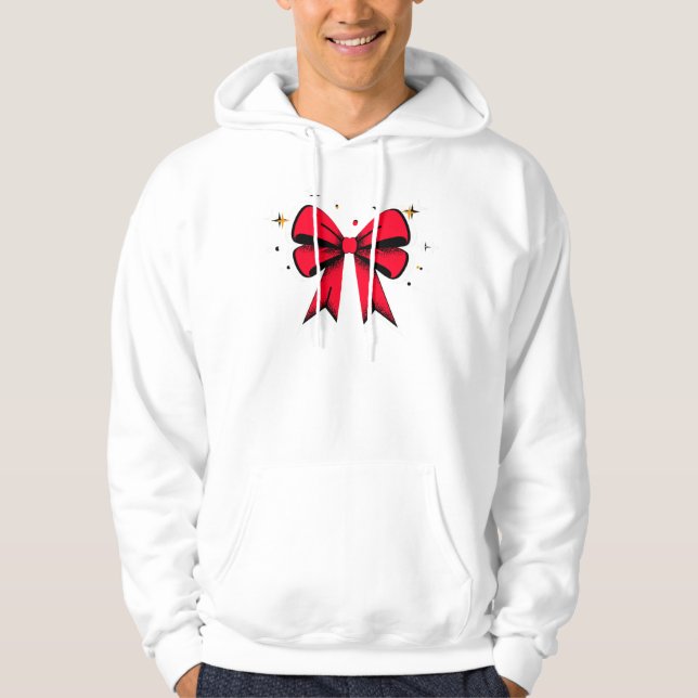 Weißer Weihnachtspulli Hoodie (Vorderseite)