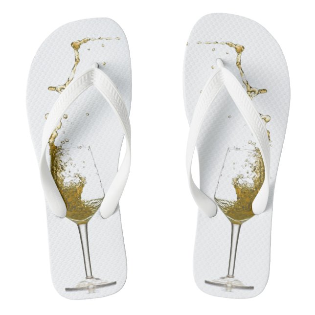 Weißer Wein Splash Glass Hochzeit Wein Verkostung Flip Flops (Fußbett)