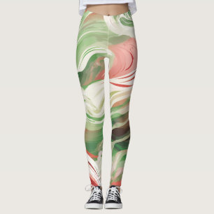 Weißer weißer weißer weißer Swirl Leggings