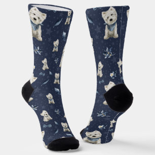 Weißer Westie Weihnachten Socken