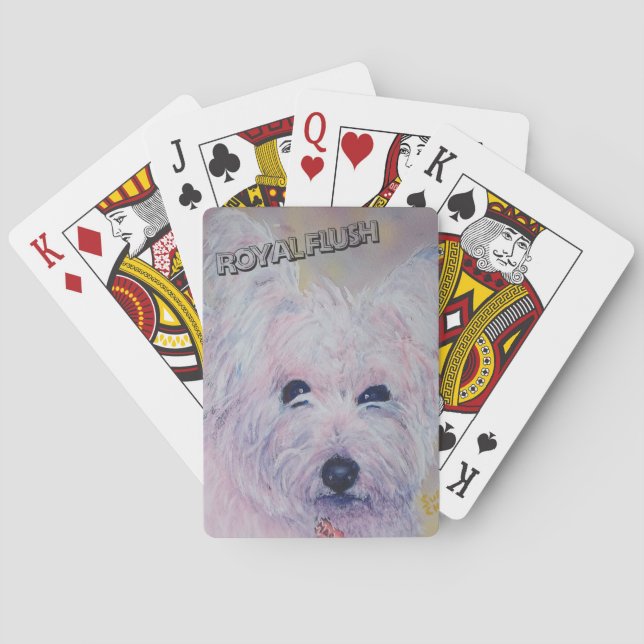 WEISSER WESTLICHER HIGHLAND TERRIER SPIELKARTEN (Rückseite)