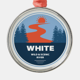 Weißer Wild- und Scenic River Oregon Ornament Aus Metall