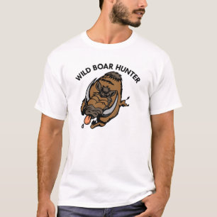 Weißer wilder Eber-Jäger T-Shirt