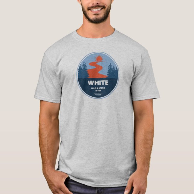 Weißer Wildfluss und Landschaftlicher Fluss Oregon T-Shirt (Vorderseite)