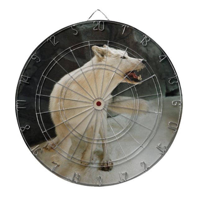 Weißer Wolf Dartscheibe (vorne)