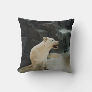 Weißer Wolf Kissen
