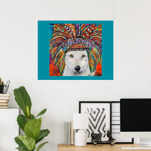 Weißer Wolf Kunst Poster