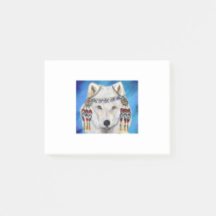 Weißer Wolf Post-it Klebezettel