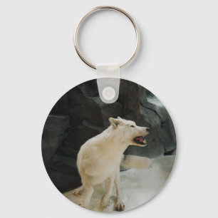 Weißer Wolf Schlüsselanhänger