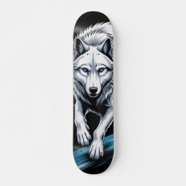 Weißer Wolf Skateboard 