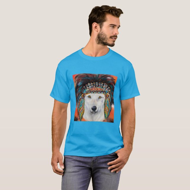 Weißer Wolf T-Shirt (Vorne ganz)