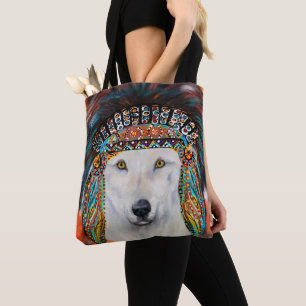 Weißer Wolf Tasche