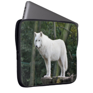 Weißer Wolf-Tier-Laptop-Hülse Laptopschutzhülle