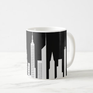 Weißer Wolkenkratzer Kaffeetasse
