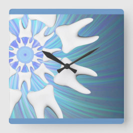 Weißer Zahn-runde Quadratische Wanduhr
