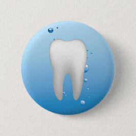 Weißer Zahn-u. Wasser-zahnmedizinischer Button
