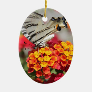 Weißer Zebra-Schmetterling Keramik Ornament
