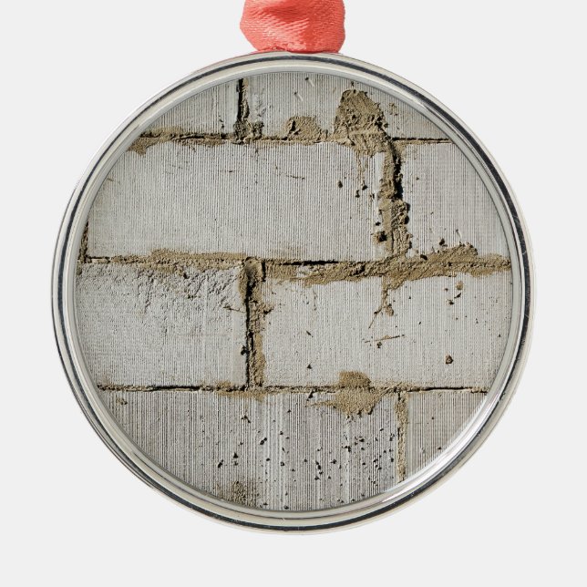 Weißer Ziegelstein Silbernes Ornament (Vorne)