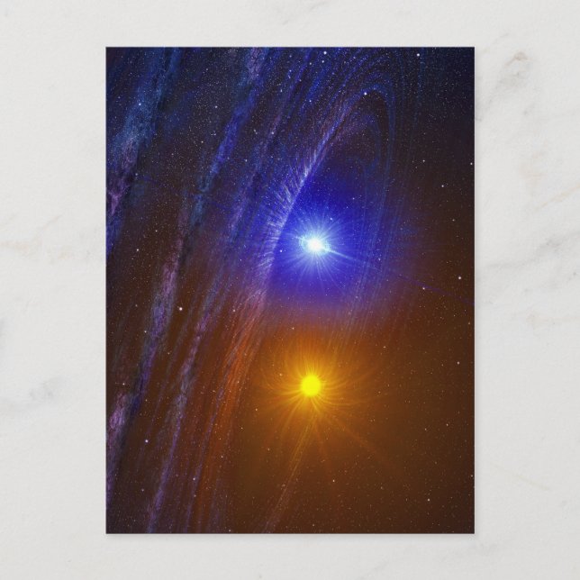 Weißer Zwerg und Nova-Stern Postkarte (Vorderseite)