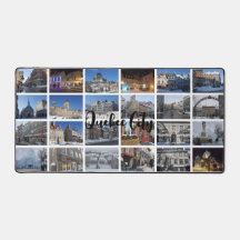 Weißes 24-Foto-Collage-Raster-Reise-Custom