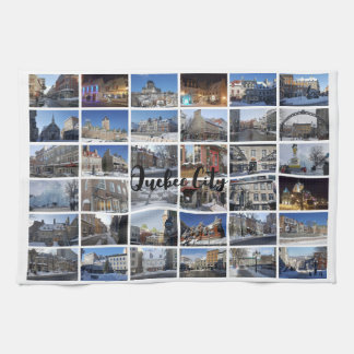 Weißes 36-Foto-Collage-Raster-Reise individuell Geschirrtuch