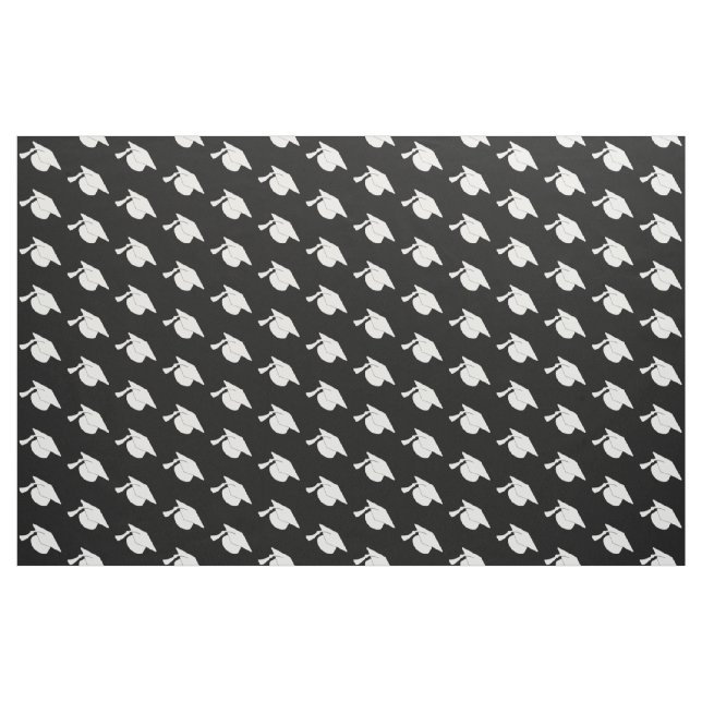 Weißes Abschluss-Hut-Schwarzes Stoff (Yard (91,4 cm))