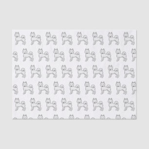 Weißes Alaskan Klee Kai Süßes Cartoon-Hund-Muster Seidenpapier