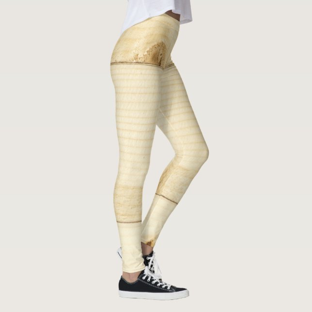 Weißes altes Holzmuster Leggings (Rechts)