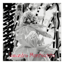 Weißes Ananas und Erdbeeren Glossy Poster