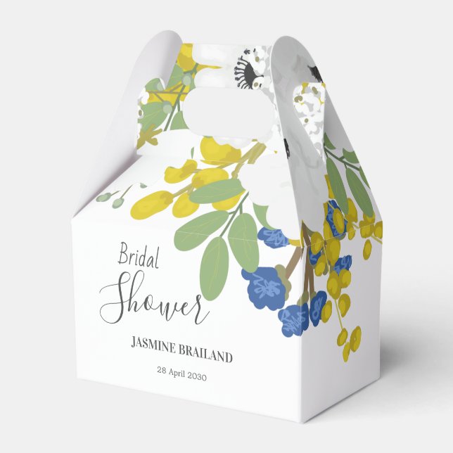 Weißes Anemones Frühlingsblumengestein Brautparty Geschenkschachtel (Vorderseite)