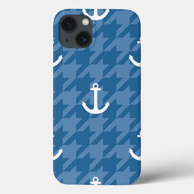 Weißes Anker-Muster Case-Mate iPhone Hülle (Rückseite)