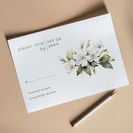 Weißes Apfelblüten Blume Hochzeitskarte RSVP Karte