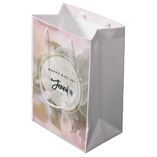 Weißes Apfelblütenfoto Mittlere Geschenktüte
