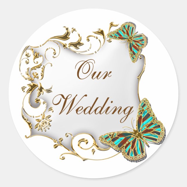 Weißes Aqua-Gold für Siegel Runder Aufkleber (Vorderseite)