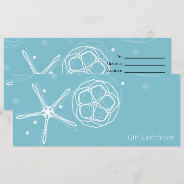 Weißes Aquamarines Perlfisch-Sternfisch-Geschenkgu Einladung (Vorne/Hinten)