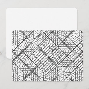 WEIßES ARGYLE STRICKMUSTER 4,5x6,25 Flachkarte / H Karte
