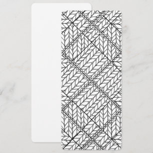 WEIßES ARGYLE STRICKMUSTER 4x9,25 Flachkarte / Ver Karte