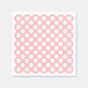 Weißes auf rosa großes Polka Dots Papier Serviette